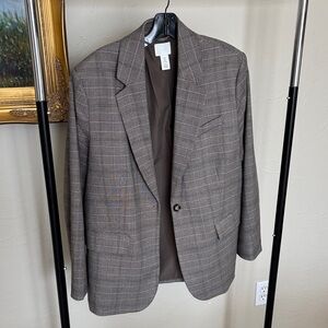 Women’s Oversized Brown Plaid Blazer